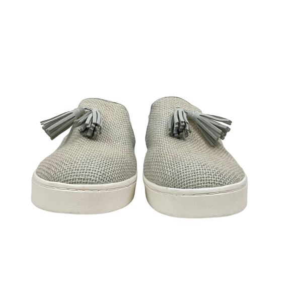 Spenco | 7D Celine Gray Textured Rafia Orthotic Clogs Slip On Shoes - Picture 3 of 13